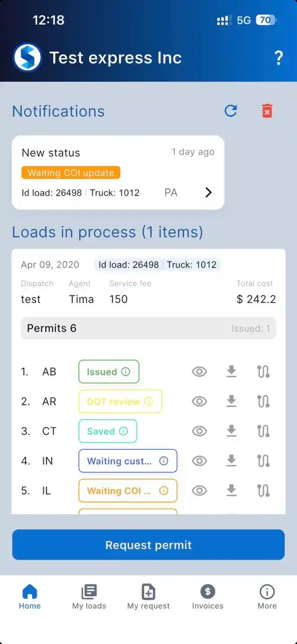 Omni Star permit document displayed on a mobile phone
