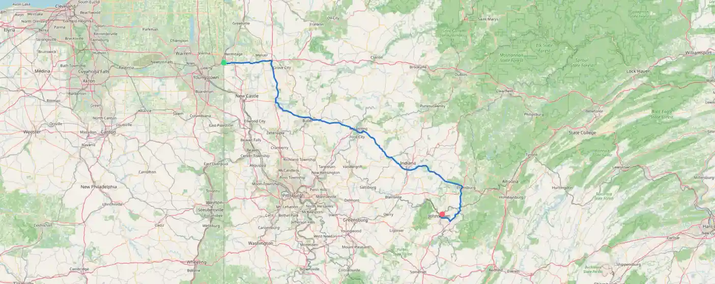 Approved heavy-haul route displayed inside the Omni Star route interface